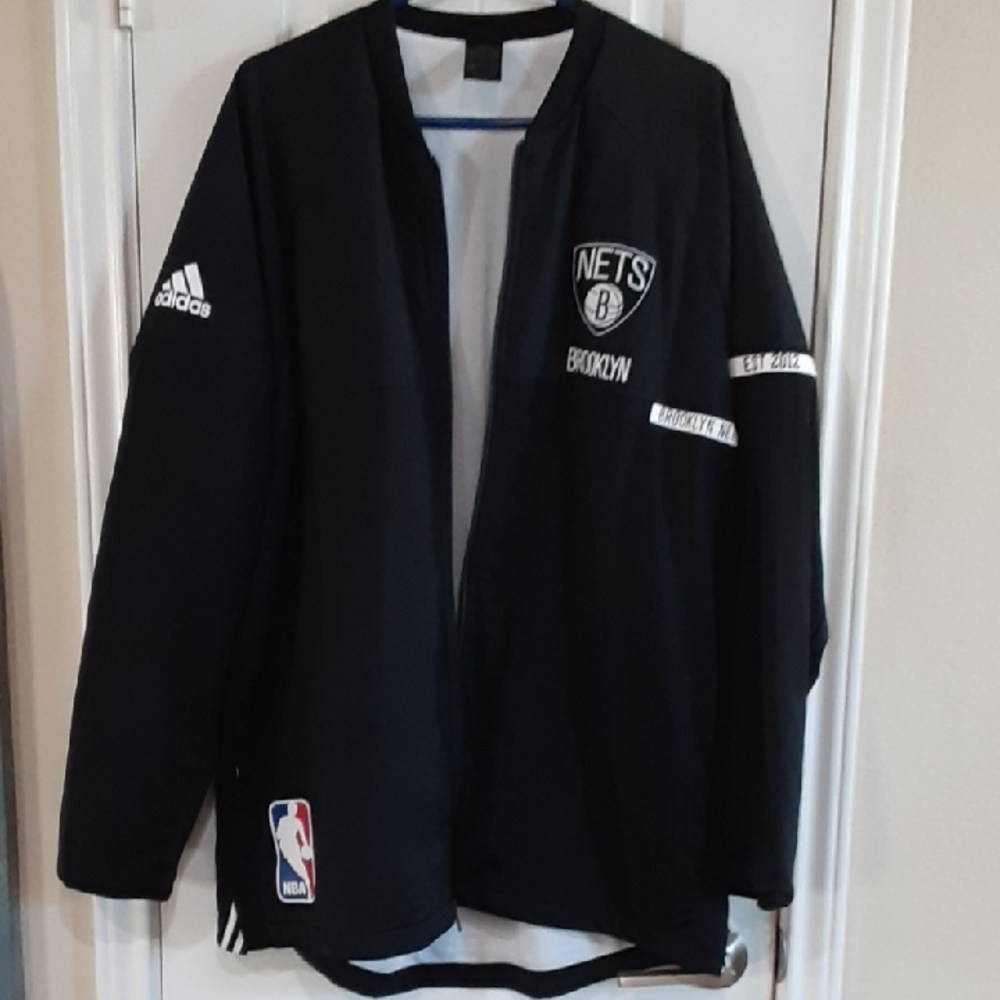 NWOT Adidas Brooklyn Nets 2016-17 NBA Authentic On-Court Jacket 2XL